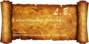 Latosinszky Borisz névjegykártya